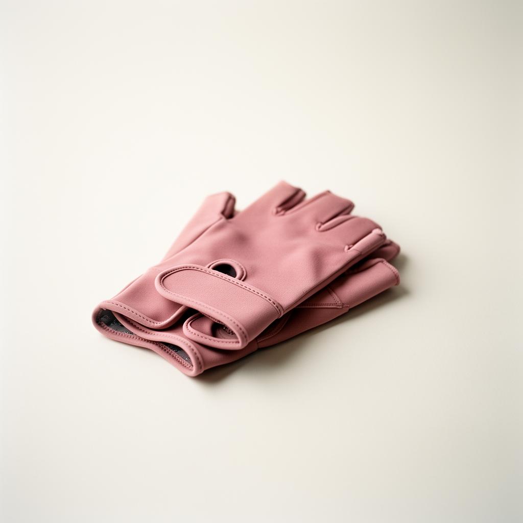 Luvas de treino em rosa sobre fundo neutro